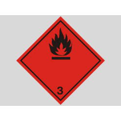 Знаки перевозки опасных грузов "КЛАСС 3. ЛЕГКОВОСПЛАМЕНЯЮЩИЕСЯ ЖИДКОСТИ" (наклейка)